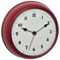 TFA Dostmann Funkwanduhr TFA Funk-Wanduhr im Retrolook, rot rot