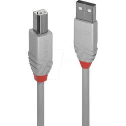 LINDY 36684 - USB 2.0 Kabel, A Stecker auf B Stecker, 3,0 m