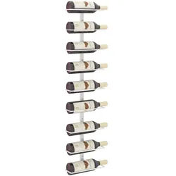vidaXL Weinregal NA Wand-Weinregal für 9 Flaschen Weiß Eisen weiß
