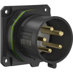 Walther Electric FW631510SK CEE NEO Anbaugerätestecker gerade, 32A, 5P, 10h, IP54 mit Schraubtechnik und 86x86mm Flansch