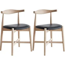 Hammel Furniture Holzstuhl Findahl by Hammel Dora (Set, 2 St), Massivholz, gepolsterte Sitzfläche, versch. Farbvarianten beige|schwarz