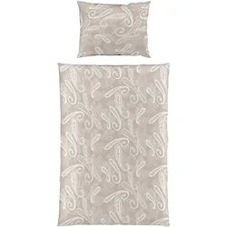 Fleuresse Bettwäsche , Weiß, Sandfarben , Textil , Paisley , 140x200 cm , Heimtextilien, Bettwäsche & Leintücher, Bettwäsche, Satin-Bettwäsche