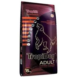 TROPIDOG SUPER PREMIUM ADULT MEDIUM & LARGE BREED CHICKEN & SALMON 15kg + Überraschung für den Hund