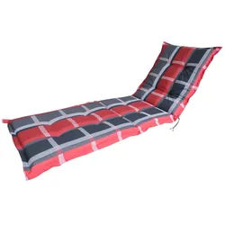 Madison Liegenauflage B 253 rot kariert 200x60 cm Auflage für Liege Kissen Polster Einlage, (1 Auflage, 1 St., 1 Auflage), für Gartenliegen rot