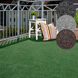 Kunstrasen ANDIAMO "Aberdeen, Gesamthöhe 10 mm, Made in Belgium", grün, B:400cm L:1.000cm, Nadelfilz, Teppiche, Kunstrasen, mit Drainagenoppen, für Balkon, Terrasse, Wintergarten, Nadelfilzoptik