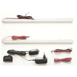 Mid.you Glasbodenbeleuchtungs-Set , Schwarz, Weiß , Metall, Kunststoff , 30x1 cm , Made in Eu , Lampen & Leuchten, Innenbeleuchtung, Schrankbeleuchtung