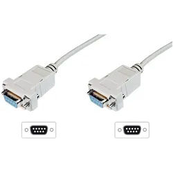 Digitus Digitus Seriell Anschlusskabel [1x D-SUB-Buchse 9pol. - 1x D-SUB-Buchs Konverterkabel, (180.00 cm) beige|braun