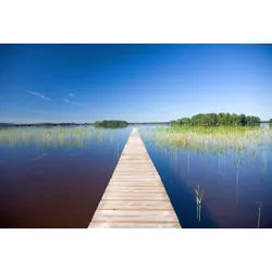 Papermoon Fototapete Steg im Wasser bunt 2 m x 1,49 m