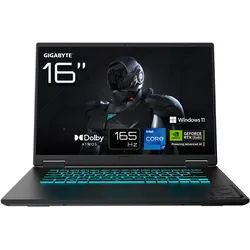 GIGABYTE Gaming-Notebook "Gaming A16 CTHI3DE894SH", schwarz (schwarz steel), 16 GB RAM 1.000 GB SSD, Core i7, Windows11, Notebooks
