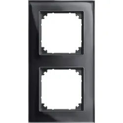 Merten 489203 Echtglasrahmen 2-fach, M-PLAN, Onyxschwarz