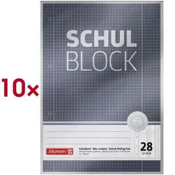 Brunnen 10er-Pack Notizblöcke »Premium« A4 kariert 28 weiß