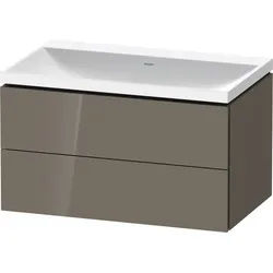 Duravit L-Cube c-shaped Set wandhängend Flanell Grau Hochglanz 800x480x480 mm - LC6951N89890000 LC6951N89890000