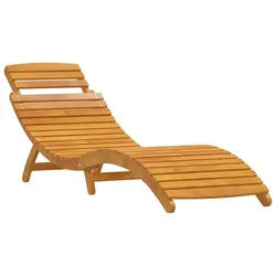 vidaXL Gartenliege 55 x 184 x 64cm 3-teilige Sonnenliege mit Beistelltisch aus massivem A