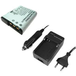 Trade-Shop 2in1 Set passend für Sony Cybershot DSC W85 H7 W40 W50 Ladegerät + Kamera-Akku Li-Ion 1100 mAh (3,7 V), Für 220V Steckdose und 12V/24V Kfz Zigarettenanzünder