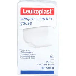 Leukoplast compress Cotton Gauze 7,5x7,5cm unst.8f 100 St