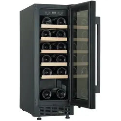 PKM Weinkühlschrank PKM UWTS56-20G, für 20 Flaschen,LED-Beleuchtung, 1 Temperaturzone, regelbares Thermostat schwarz