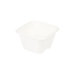 Greenbox Portionsbecher, quadratisch, 130 ml, 80 x 80 x 47 mm, Stapelbarer Einwegbecher für Take-away Gerichte, 1 Packung = 50 Stück
