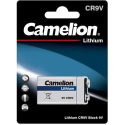 9V-Block-Batterie CAMELION Lithium 1200mAh, ideal für Rauchwarnmelder