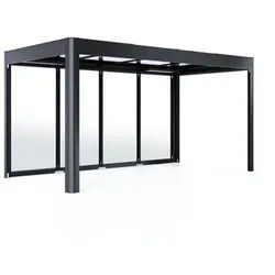 SunElements Pergola »SunCover«, Deluxe 4.2, (BxH): 443 cm x 229 cm, Wandstärke: 5 mm - schwarz