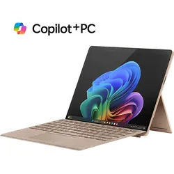 MICROSOFT Surface Pro, Copilot+ PC, 11. Edition, Convertible, mit 13 Zoll Display, Qualcomm Snapdragon X Plus, 16 GB RAM, 512 SSD, AdrenoTM Onboard Graphics, Sand, Windows 11 Home (64 Bit)