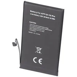 AccuCell Akku passend für Apple iPhone 12/12 Pro, Li-Polymer, 3,83V, 2815mAh, Akku 2815 mAh (3,8 V) schwarz