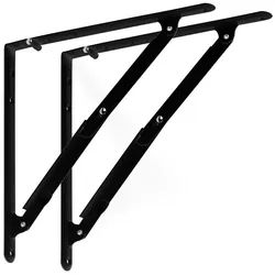 SO-TECH® Wandregalhalter Klappkonsole weiß oder schwarz mit Arretierung, 2-tlg. schwarz 30.5 cm
