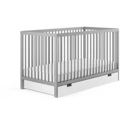 Kids Collective Babybett mit Schublade und Matratze 70x140 cm in Grau , Holz , Buche , 70x140 cm , Babymöbel & Kindermöbel, Babyzimmer, Babybetten, Gitterbetten