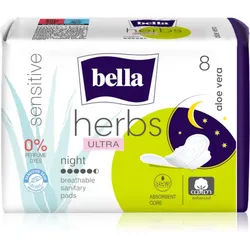 BELLA Herbs Ultra Night Damenbinden für die Nacht Aloe Vera 8 St.