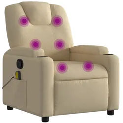 vidaXL Massagesessel, Relaxsessel Creme Stoff