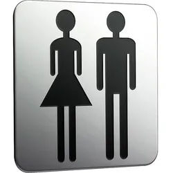 Türschild emco system 2 zum Aufkleben, Damen und Herren, chrom - 357600000