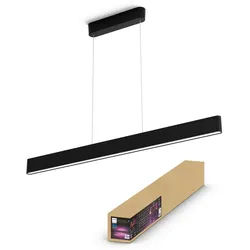 Philips Hue Smarte LED-Leuchte White & Color Ambiance Ensis Pendelleuchte weiß, Abschaltautomatik, Bluetooth, CCT - über Fernbedienung, Dimmfunktion, Farbsteuerung, Farbwechsel, Leuchtdauer einstellbar, Memoryfunktion, Nachtlichtfunktion, RGB, Smart Home, Timerfunktion, dimmbar über Fernbedienung, erweiterbar, mehrere Helligkeitsstufen, LED wechselbar, RGB, inkl. Fernbedienung schwarz