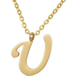 Kette mit Anhänger Buchstabenkette Halskette mit Buchstaben Anhänger (1-tlg., Kette mit Anhänger inkl. Samtbeutel), Goldene Kette mit Buchstabenanhänger, im Samtbeutel goldfarben