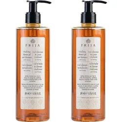 PRIJA Duschgel PRIJA Haarshampoo & Duschgel 2in1 vitalisierend mit Ginseng 380ml, 2-tlg.