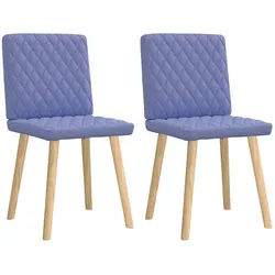 vidaXL Esszimmerstuhl Esszimmerstühle 2 Stk. Jeansblau Stoff (2 St) blau