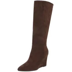 Ital-Design Eleganter Wedge-Stiefel für Damen, kniehoch, komfortabel Keilstiefel (90827609) Keilabsatz/Wedge Stiefel in Braun braun 40 EU