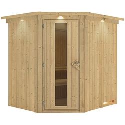 KARIBU Sauna »Talsen«, für 3 Personen, ohne Ofen - beige