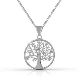 Vivance Kette mit Anhänger 925 Sterling Silber Lebensbaum weiß