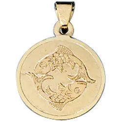 JOBO Sternzeichenanhänger Amor Anhänger Sternzeichen, 333 Gold rund 12 mm gelb|goldfarben