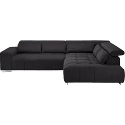 Wohnlandschaft Orion Schwarz Chenille-Oberfläche