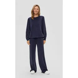 s.Oliver Jogginghose Hose Wide-Leg-Hose aus Scuba blau 34