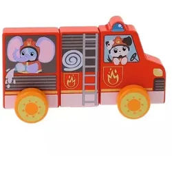 Trefl: Tiny Tails Magnetischer Holz-Feuerwehrwagen