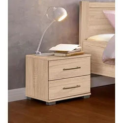 priess Nachtkonsole Husum Nachtkonsole in premium Qualität Schlafzimmer Schrank, mit 2 Schubkästen Nachtschrank Beistellschrank Nachtschränkchen beige