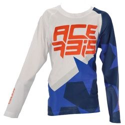 Acerbis MX J-Windy 1 Kinder Motocross Jersey, weiss-blau, Größe XL