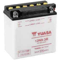 YUASA 12N9-3B Batterie ohne Säurepack, Größe 135 mm