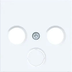Hager WAF1168WM Zentralstück für Antennen-Steckdose 2-/3-Loch, ausbrechbar, A.x/C.x, lichtweiß matt