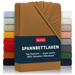 Blumtal Spannbettlaken 105/190/30 cm Braun , Textil , 105x190 cm , Oeko-Tex® Standard 100 , Heimtextilien, Bettwäsche & Leintücher, Leintücher, Bettlaken