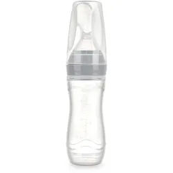 Haakaa Squeeze Fütter-Flasche mit L√∂ffel 1 St grau