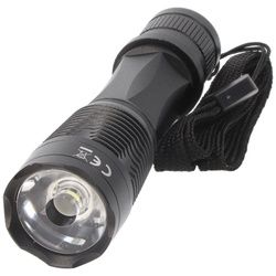 1 Watt LED Taschenlampe schwarz inklusive Alkaline Batterie