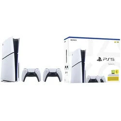 Playstation PS5 Konsole Slim Laufwerk inkl. 2 DualSense Wireless-Controller 1TB weiß