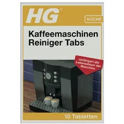 HG Kaffeemaschinen Reiniger Tabs, Reinigungstabs zur Entfernung von Kaffeefett und Beläge aus Kaffeevollautomaten, 1 Packung = 10 Stück